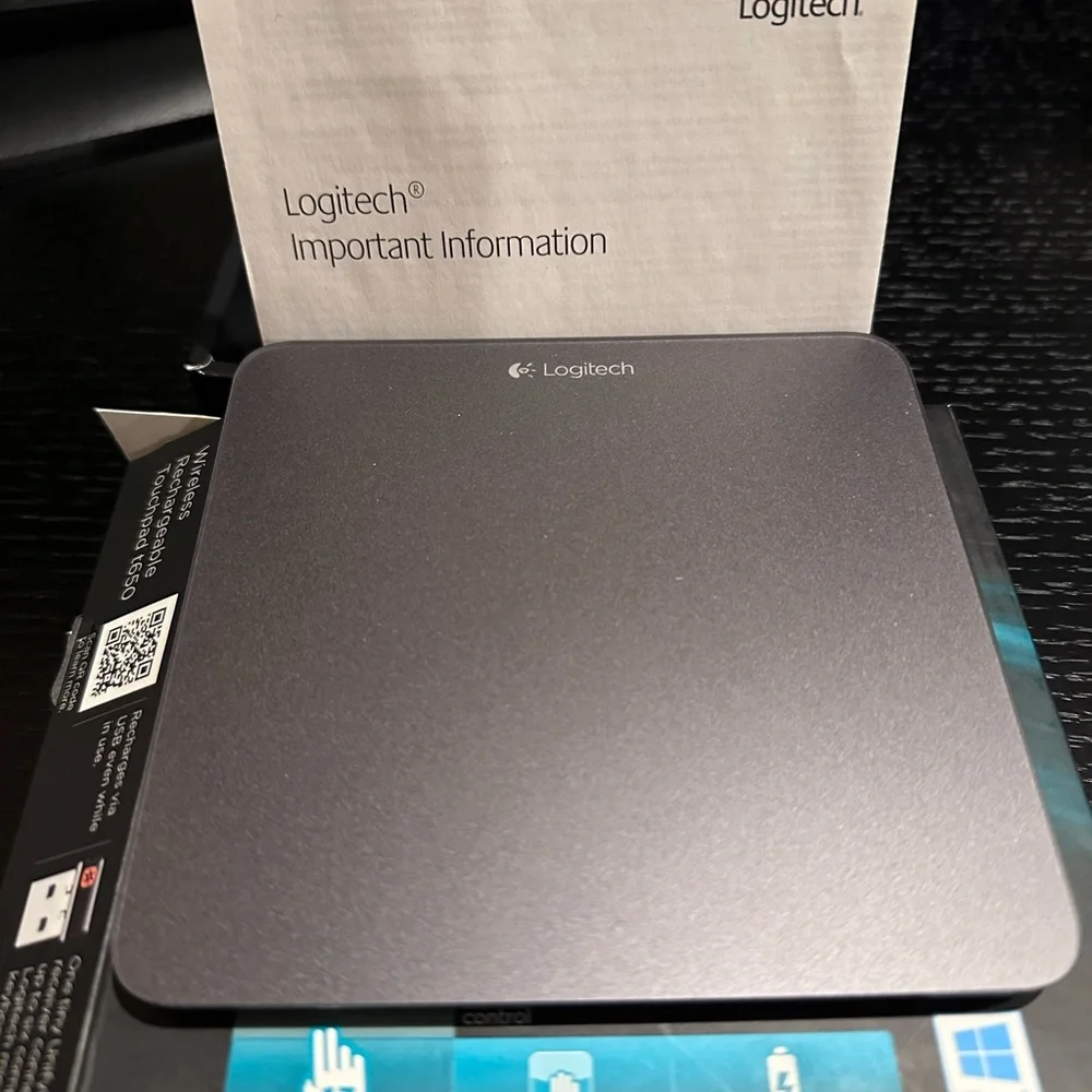 Logitech Touchpad- t650 Wireless Rechargeable Touchpad. Open box- Never Used.